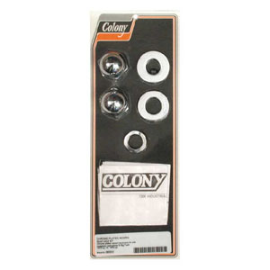 Colony Acorn Style Rear Axle Nut & Washer Conversion Kit In Chrome For 1973-Up B.T.; 1979-Up XL (ARM663989)