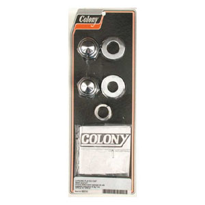 Colony Cap Style Rear Axle Nut & Washer Conversion Kit In Chrome For 1973-Up B.T.; 1979-Up XL (ARM763989)