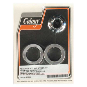 Colony, Grooved V-Rod Axle Nut & Spacer Kit In Chrome For 2002-Up VRSCA (Rear Wheel) (ARM322099)