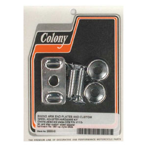 Colony, Dyna Axle Adjuster Kit (Complete Kit) In Chrome For 1993-2005 Dyna Models (ARM293989)