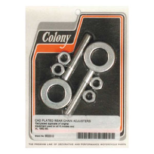 Colony OEM Style Axle Adjusters In Cadimium For 1954-1978 XL Models (ARM457929)