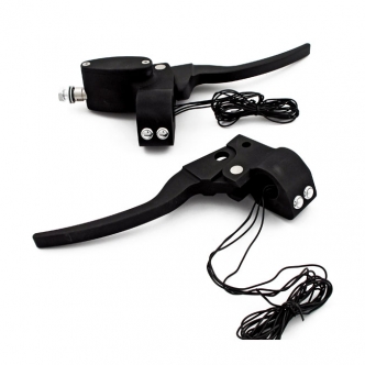 DOSS Handlebar Control Kit Cable Clutch & 5/8 Brake With 4 Switches in Matte Black Powdercoat Finish (ARM740205)
