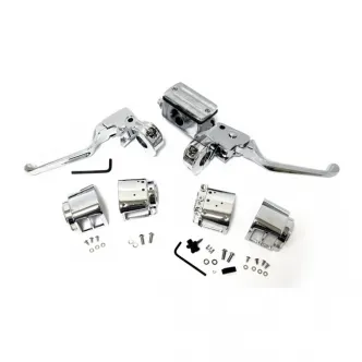 DOSS Handlebar Control Kit 5/8 Inch Bore in Chrome Finish For 1982-1995 Single Disc Models (ARM035009)