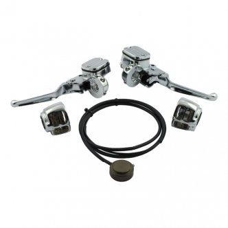 DOSS Handlebar Control Conversion Kit in Chrome Finish For 1996-2006 Softail, 1996-2005 Dyna (Single Disc Models Only) (ARM655009)