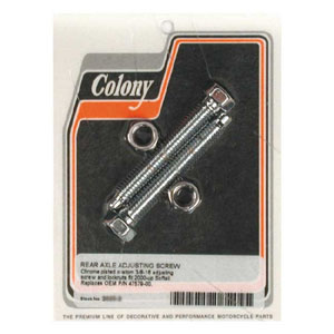 Colony Domed Hex Axle Adjuster Bolts In Chrome For 2000-2007 Softail (ARM673989)