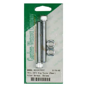 Gardner Westcott Axle Adjuster Bolts In Chrome (Allen) For 1937-1972 FL, FX Models (C-74-40)