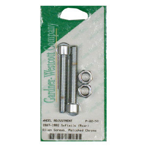 Gardner Westcott Axle Adjuster Bolts In Polished Chrome (Allen) For 1987-1994 Softail Models (ARM612255)