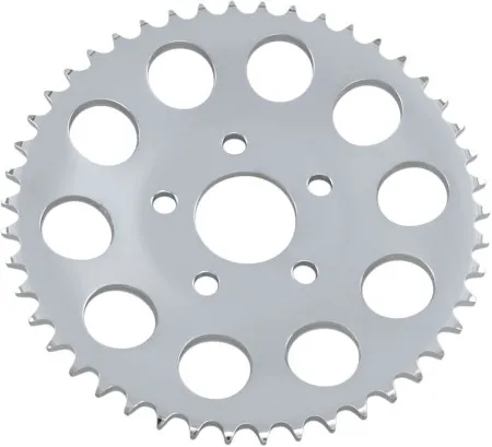 Drag Specialties 46 Tooth Chrome Rear Chain Sprocket (11.7mm Offset) For HD Evo Big Twin and 92-99 Sportster Models (19430P)