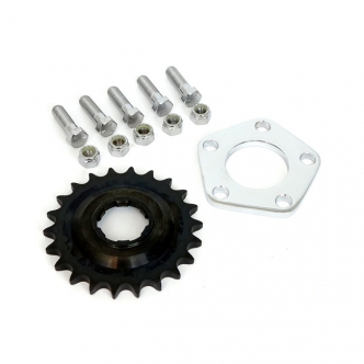 Doss 1/4 Inch 22 Teeth Offset Sprocket & Spacer Kit For Harley Davidson 1936-1985 4 Speed Big Twin And Custom Applications (ARM092115)