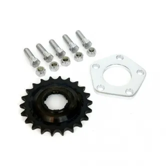 Doss 1/4 Inch 22 Teeth Offset Sprocket & Spacer Kit For Harley Davidson 1936-1985 4 Speed Big Twin And Custom Applications (ARM092115)