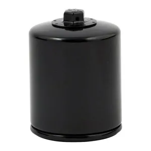K&N Spin On Oil Filter For 80-98 B.T, 84-22 XL, 08-12 XR1200 & 97-02 Buell In Black Finish With Top Nut (Repl. 63796-77A & 63805-80A) (ARM108079)