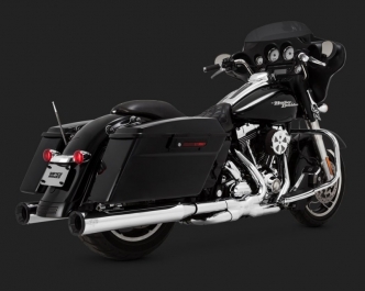 Vance & Hines Eliminator 400 Slip-on Mufflers In Chrome With Black End Caps For Harley Davidson 1995-2016 Touring Motorcycles (16706)