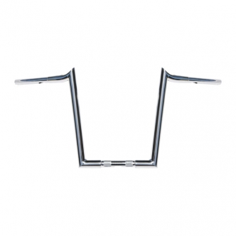 Wild 1 14 Inch Rise Chubby Reaper Handlebars in Chrome For 1982-2020 Harley Davidson Models (Excl. 88-11 Springers & 82-20 Touring Models) (WO584)