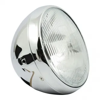 DOSS 7 Inch British Style Headlamp In Chrome (Side-Mount) (ARM402349)