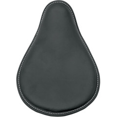 Drag Specialties Small Low Profile Spring Solo Seat, Black Leather With White Stitching (0806-0028)