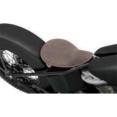 Drag Specialties Small Low Profile Spring Solo Seat, Distressed Brown Leather (0806-0039)