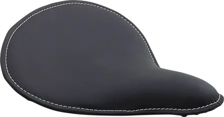Drag Specialties Large Low Profile Spring Solo Seat, Black Solar-Reflective Leather With White Perimeter Stitched (0806-0055)