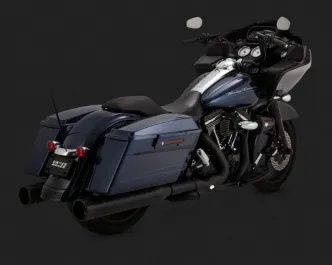 Vance & Hines Muffler Oversized Raider 450 Slip-Ons NON-PCX In Black With BlackTips For Harley Davidson 1995-2016 Touring Motorcycles (46557)