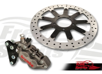Free Spirits Front 4 Piston Brake Caliper Kit In Titanium With Rotor 340mm For Triumph Street Twin & Street Cup Models (303816T)