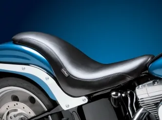Le Pera King Cobra Full Length Seat For Harley Davidson 2006-2017 Softail 200mm Tire (excl. Deuce) Foam w/ Smooth Cover (LK-890)