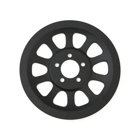 DOSS Pulley Cover In Black Finish for Harley Davidson 2007 to 2021 Softail and 2007 Touring with 66 tooth pulley (77010B)