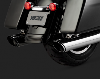 Vance & Hines Twin Slash Round Slip-On Mufflers In Chrome For Harley Davidson 2017-2023 Touring Motorcycles (16672)