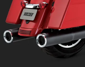 Vance & Hines Hi-Output Slip-On Mufflers NON-PCX In Black For Harley Davidson 2017-2024 Touring Motorcycles (46463)
