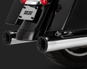 Vance & Hines Eliminator 400 Slip-ons In Chrome With Black End Caps For Harley Davidson 2017-2021 Touring Motorcycles (16708)