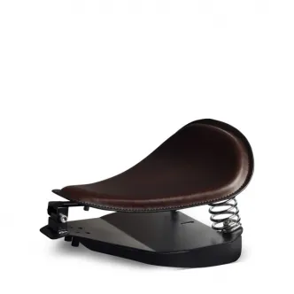 Darkstar Lone Rider Softail Slim Bobber Seat Kit in Dark Brown Leather (MST 103)