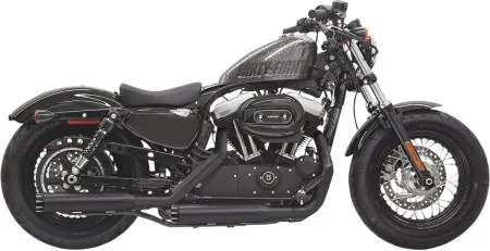 Bassani 3 Inch Firepower Slip-On Mufflers in Black Finish With Black Billet End Cap & Contrasting Flutes For 2014-2020 Sportster Models (1X27TB)