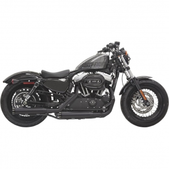 Bassani 3 Inch Firepower Slip-On Mufflers in Black Finish With Black Billet End Cap & Contrasting Flutes For 2014-2020 Sportster Models (1X27TB)