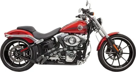 Bassani Exhaust Radial Sweepers in Chrome Finish With Black Slotted Heat Shields For 1986-2017 Softail & 1991-2017 Dyna Models (1SD2FB)