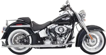 Bassani True Duals With Fishtail Mufflers in Chrome Finish For 2007-2017 Softail Models (1S46E-30)