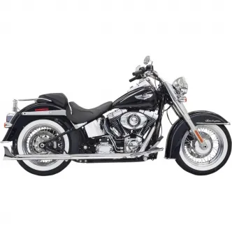 Bassani True Duals With Fishtail Mufflers in Chrome Finish For 2007-2017 Softail Models (1S46E-30)