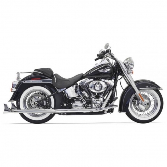 Bassani True Duals With Fishtail Mufflers in Chrome Finish For 2007-2017 Softail Models (1S46E-33)