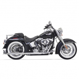 Bassani True Duals With Fishtail Mufflers in Chrome Finish For 2007-2017 Softail Models (1S66E-30)