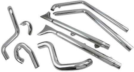Bassani True Duals With Fishtail Mufflers in Chrome Finish For 2007-2017 Softail Models (1S66E-33)
