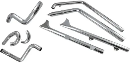 Bassani True Duals With Fishtail Mufflers in Chrome Finish For 2007-2017 Softail Models (1S26E-30)