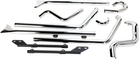 Bassani True Duals With Fishtail Mufflers in Chrome Finish For 2007-2017 Softail Models (1S26E-36)
