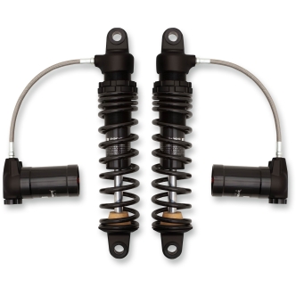Progressive Suspension 970 Series 12 Inch Standard Duty Shocks With Remote Reservoir in Black Finish For 1980-2021 FLT/Touring Models (970-2003B)
