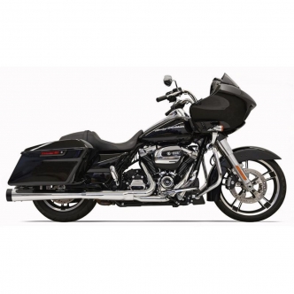Bassani Muffler Slip-On 4 inch DNT Performance Megaphone With Black End Caps in Chrome Finish For Harley Davidson 2017-2023 Touring Models (1F572DNT5)