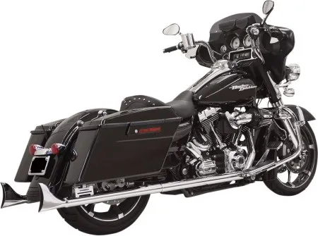 Bassani 33 Inch True Dual Fishtail Slip on Muffler Exhaust in Chrome Finish For 1995-2016 Touring Models (1F27E33)