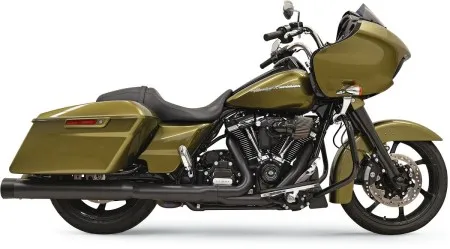 Bassani Exhaust Mufflers Straight Can DNT With Black End Caps in Black Finish For 2017-2024 Touring Models (1F72DNT5B)