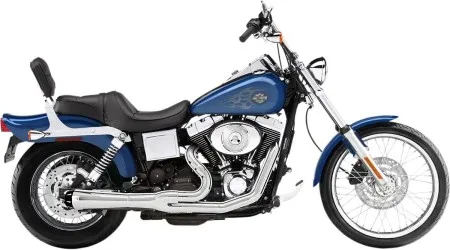 Bassani Road Rage 2-Into-1 Short Megaphone Exhaust System in Chrome Finish For 1991-2005 Dyna Models (13312R)
