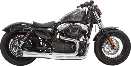 Bassani Exhaust Road Rage 2 Mega With Black End Caps In Chrome Finish For 2014-2020 Sportster Models (1X32R)