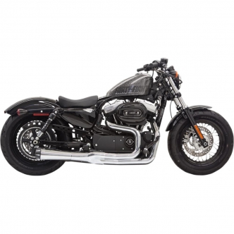 Bassani Exhaust Road Rage 2 Mega With Black End Caps In Chrome Finish For 2014-2020 Sportster Models (1X32R)