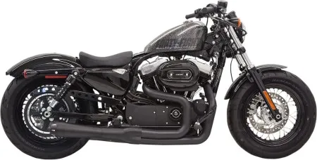 Bassani Exhaust Road Rage 2 Mega With Black End Caps in Black Finish For 2014-2020 Sportster Models (1X32RB)
