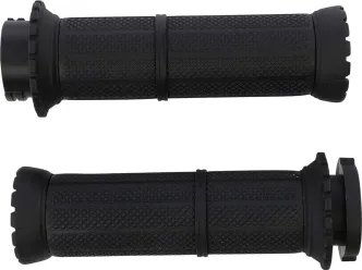 Kuryakyn Riot Grips In Satin Black Finish For 1974-2023 Harley Davidson Motorcycles with Single Or Dual Throttle Cables (3582)