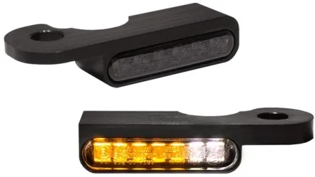 Heinz Bikes Handlebar LED Turn Signals in Aluminium/Black With Included Position Light For 2000-2014 FXST/FLST Models (HBTS-FL-14-PL)