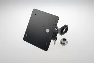 Cult Werk Germany 180x200mm Side Mount License Plate Bracket in Black Finish For 2013-2017 FXSB Breakout Models (HD-BRO020-D)